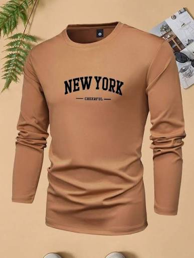 Full-Sleeve Youth Casual T-Shirt lite brown