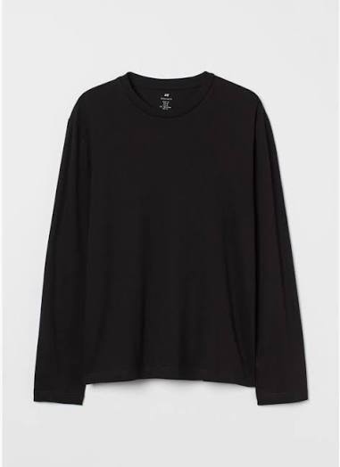 Full-Sleeve Youth Casual T-Shirt Balck