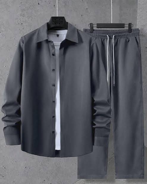 Lite grey trouser with shirt foy everday wearing